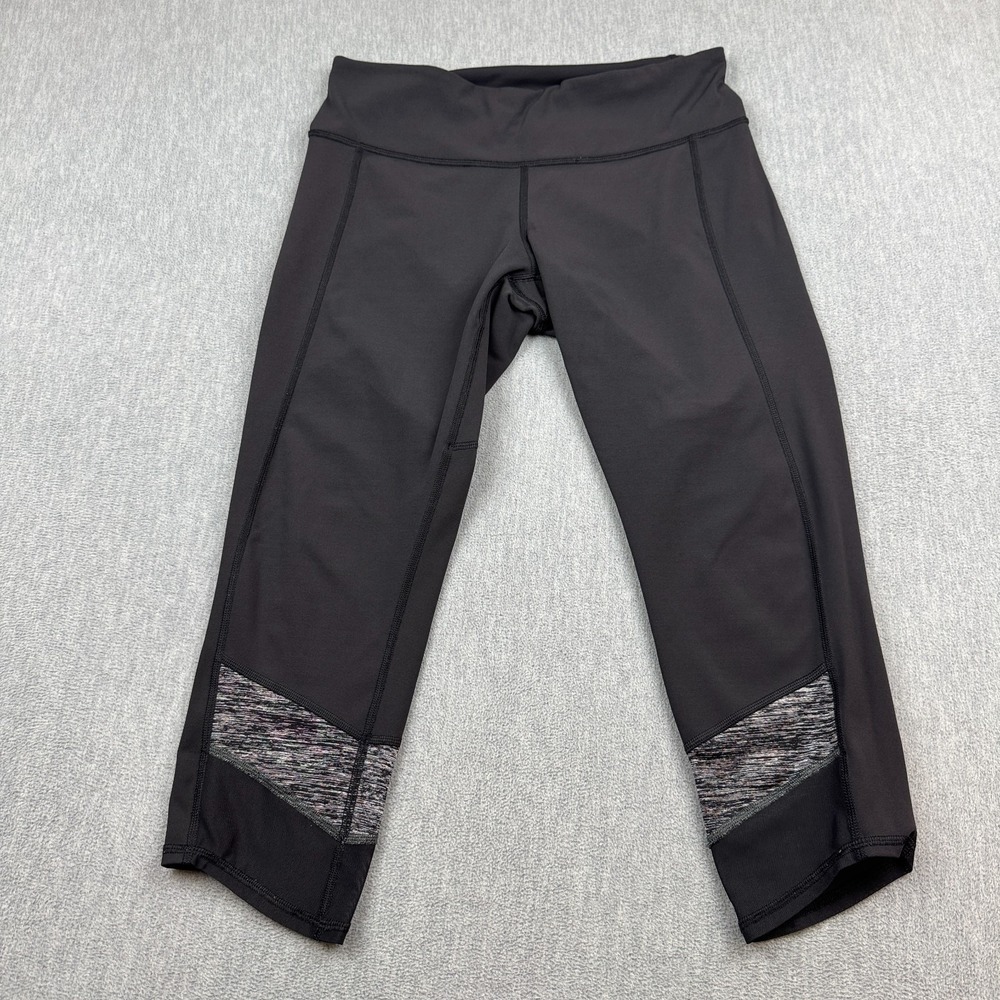 Lululemon Leggings Women 8 Black If You're Lucky Crop 21" Luxtreme Yoga Gym Pant